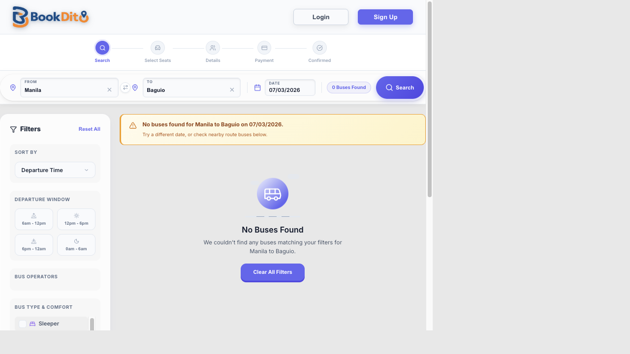 Search & Seat Selection